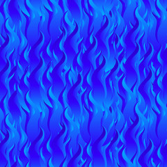 Flame Fire Seamless Pattern Background. Blue Digital Background Made of Interweaving Curved Shapes. Seamless Wrapping Paper Pattern