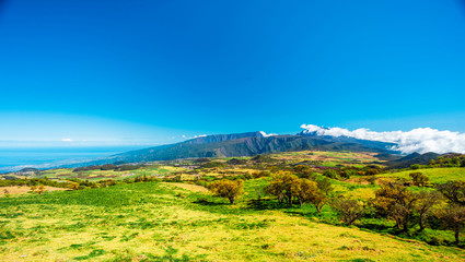 Panorama of the Plaine des Cafres with the Piton des Neiges in the background - Reunion Island - touristic site