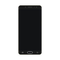 Black smartphone with black screen vector eps10. Realistic smartphone with black screen icon.