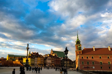 Naklejka premium Warsaw, Poland, March 8, 2019: Old Warsaw city on sunny day.