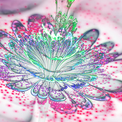 Glossy colorful fractal flower, digital artwork for creative graphic design