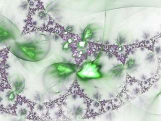 Green swirly fractal texture, digital artwork for creative graphic design