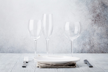 Empty plate with cutlery