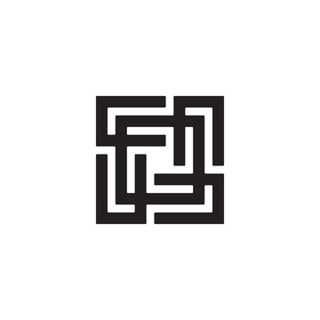initial F and C with square logo design concept