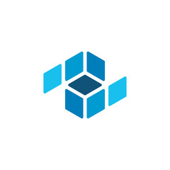 initial letter Z or number two with box logo design concept