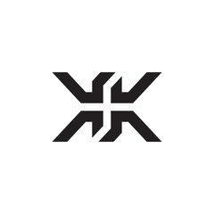 two initial letter K with plus sign logo design concept