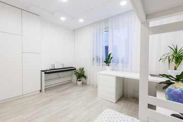 Interior of children room with bunk bed