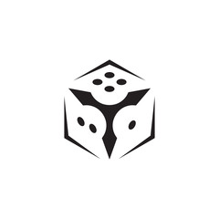 ninja dice game logo design concept