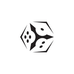 ninja dice game logo design concept
