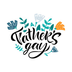 Greeting card template for Happy fathers day with typography design.