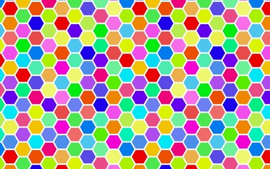 Honeycomb many color, multicolored. Isometric geometry. 3D illustration