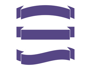 Fototapeta premium Vector ribbons in flat colors. Vector banners ribbons. Set of 3 ribbons