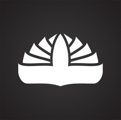 Lotos flower icon on background for graphic and web design. Simple vector sign. Internet concept symbol for website button or mobile app.