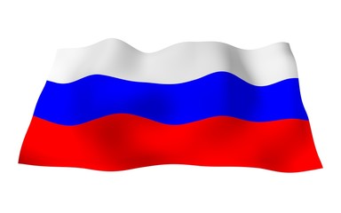 Waving flag of the Russian Federation. The National. State symbol of the Russia. 3D illustration