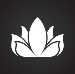 Fototapeta na wymiar Lotos flower icon on background for graphic and web design. Simple vector sign. Internet concept symbol for website button or mobile app.