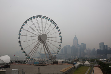 observation wheel in a heavy cloudy day, Hong Kong
