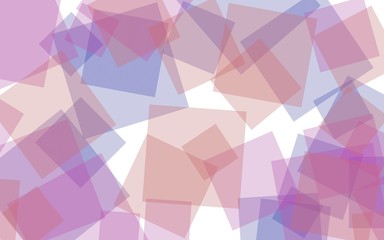 Obraz premium Multicolored translucent squares on white background. Red tones. 3D illustration