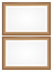 set of rectangular wooden blank frames in vintage style. imitation of different types of light wood. for photo design, interior, apartments and offices.