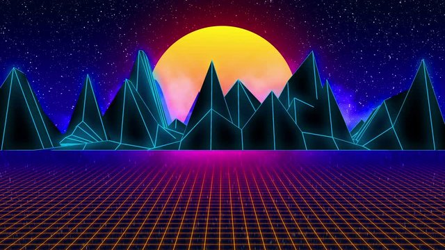 Synthwave Retrowave Synth (looping) 4k 3840x2160