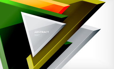 Obraz premium Flying triangles compostion geometric background