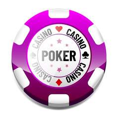 Fototapeta premium Poker violet glossy chip icon