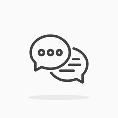 Speech bubble icon in line style. Editable stroke.