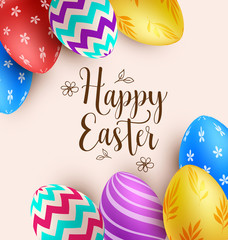 Background with multicolored Easter eggs