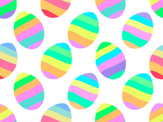 Easter eggs seamless pattern. Happy Easter background. Vector illustration