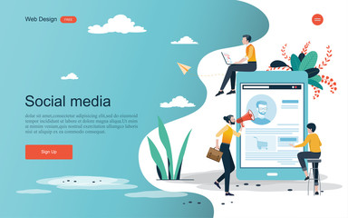 Business concept, social media, learning,  People  are creating  business on internet, analysis and problem solving, Online business promotion, Brainstorming together in team work.Vector illustration.