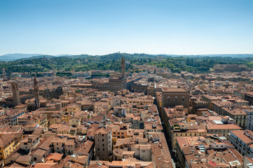 Bird view on Vecchio Palace Florence