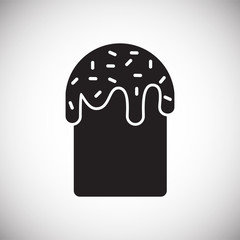 Easter cake icon on background for graphic and web design. Simple vector sign. Internet concept symbol for website button or mobile app.