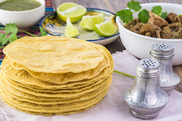 Mexican cuisine. Pork in green sauce.