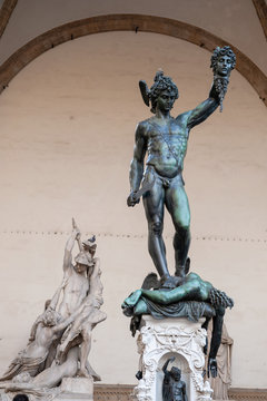 Perseus with head of medusa Gorgon statue Florence