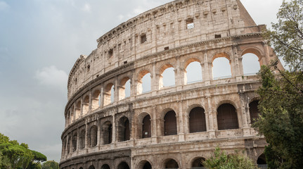Fototapeta na wymiar Colosseo amphitheater ray of light..