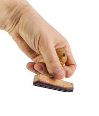 Fototapeta premium Hand and stamp