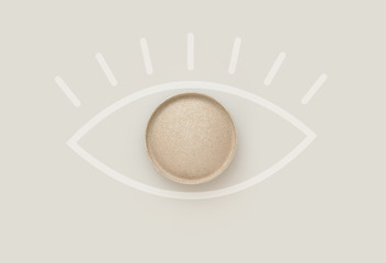 Circle beige color Eye shadows  on background.