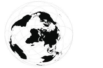 World two point equidistant projection of World