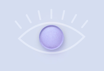Circle violet color Eye shadows  on background.