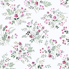 seamless floral pattern with meadow flowers. floral bouquet - 259011135