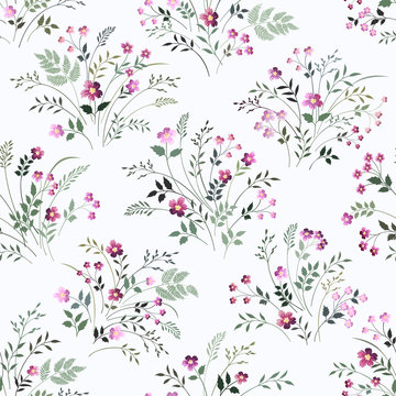 seamless floral pattern with meadow flowers. floral bouquet
