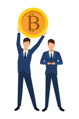 Business people with bitcoins