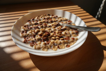 bowl of cereal with spoon