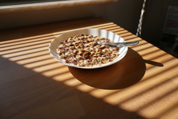 bowl of cereal with spoon