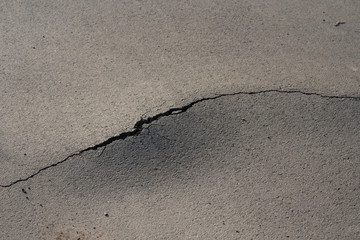 A crack in the asphalt from the plant