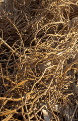 tangled rebar ready for recycling