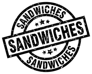 sandwiches round grunge black stamp