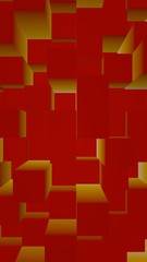 Abstract red elegant cube geometric background