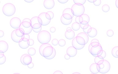 Pink colored background with purple bubbles. Wallpaper, texture purple balloons. 3D illustration