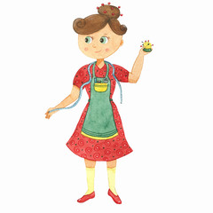 Seamstress with measuring tape