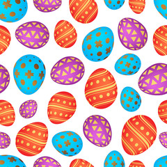 Seamless pattern with colorful Easter eggs